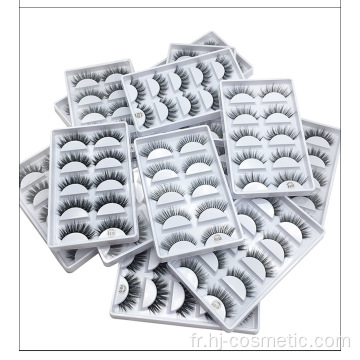 Cils de beauté naturels longs et épais faux cils en gros 5 paires 3D faux cils de vison